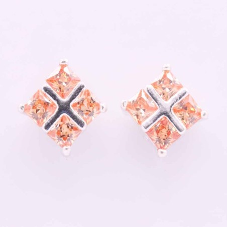 Ea Square 4 C.Z. 8mm. Champain Color