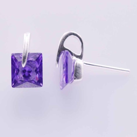 Earring Circonia C.Z. Square