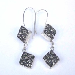 Earring Rectangle Hand Make