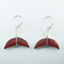 Earring Whale Tail Coral