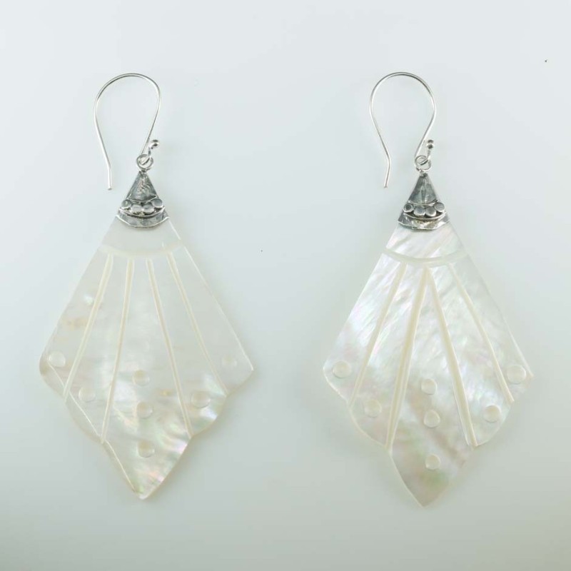 Earring Hand Fan MOP Shell