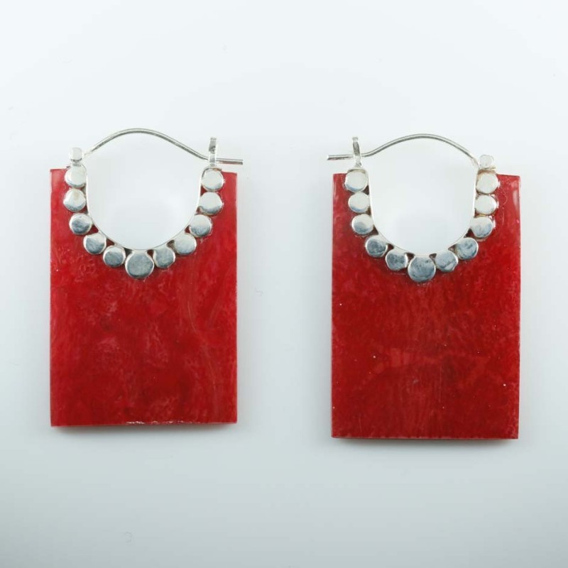 Earring Hand Fan Coral