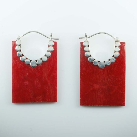 Earring Hand Fan Coral