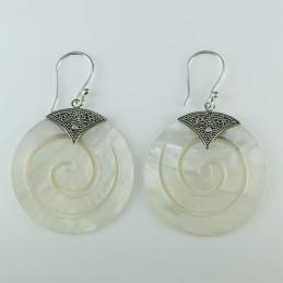 Earring Round MOP Shell
