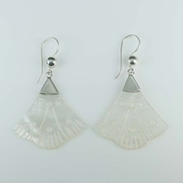 Earring Hand Fan MOP Shell