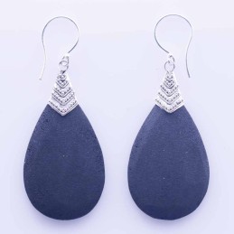 Earring Drop Volcano Lava Stone
