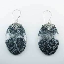 Earring Oval coral