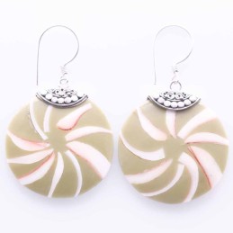 Earring Round Mix Shell