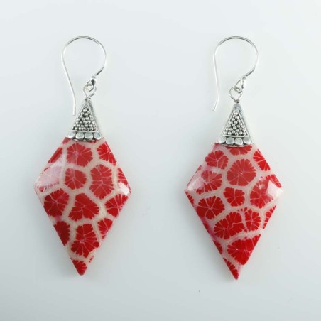 Earring Rhombus Coral