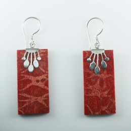 Earring Rectangle Coral
