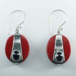 Earring Oval Coral