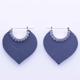 Earring Hand Fan Volcano Lava Stone