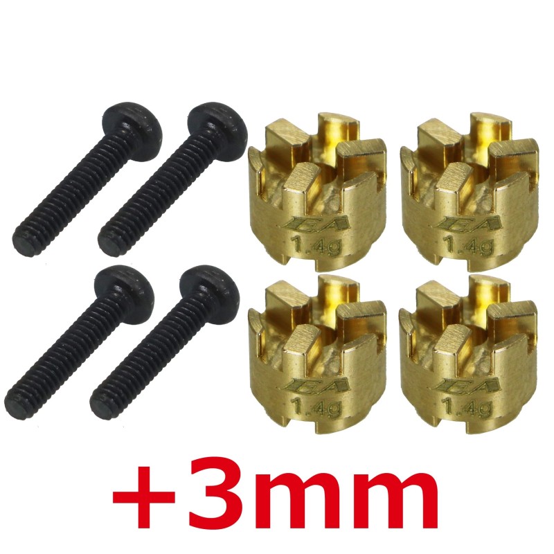 Brass Wheel Spacer +3 for MINI-Z4X4 (4pcs)