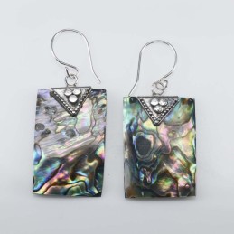 Earring Square 11x22mm. Abalon Shell