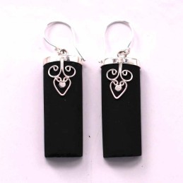 Earring Tube Volcano Lava Stone