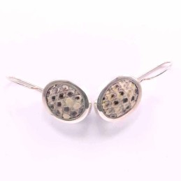 Earring Oval Snake Skin