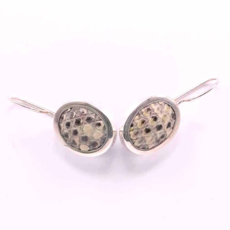 Earring Oval Snake Skin
