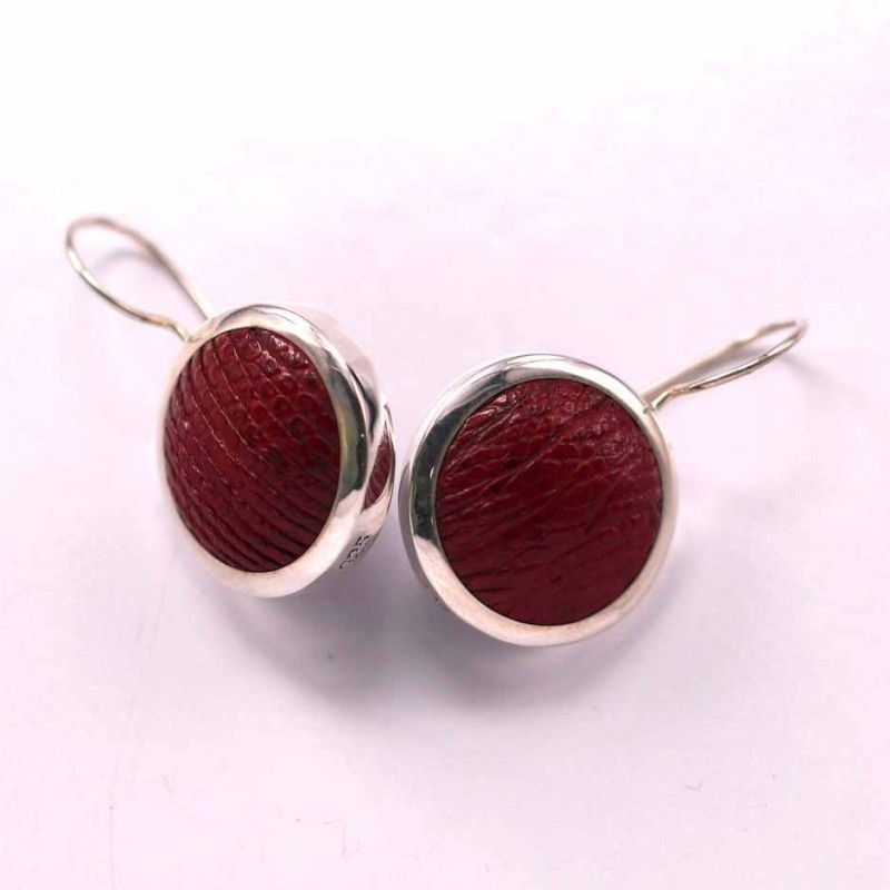 Earring Round Snake Skin