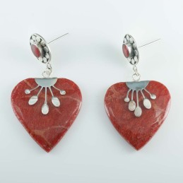 Earring Heart Coral