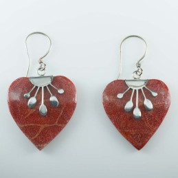 Earring Heart Coral