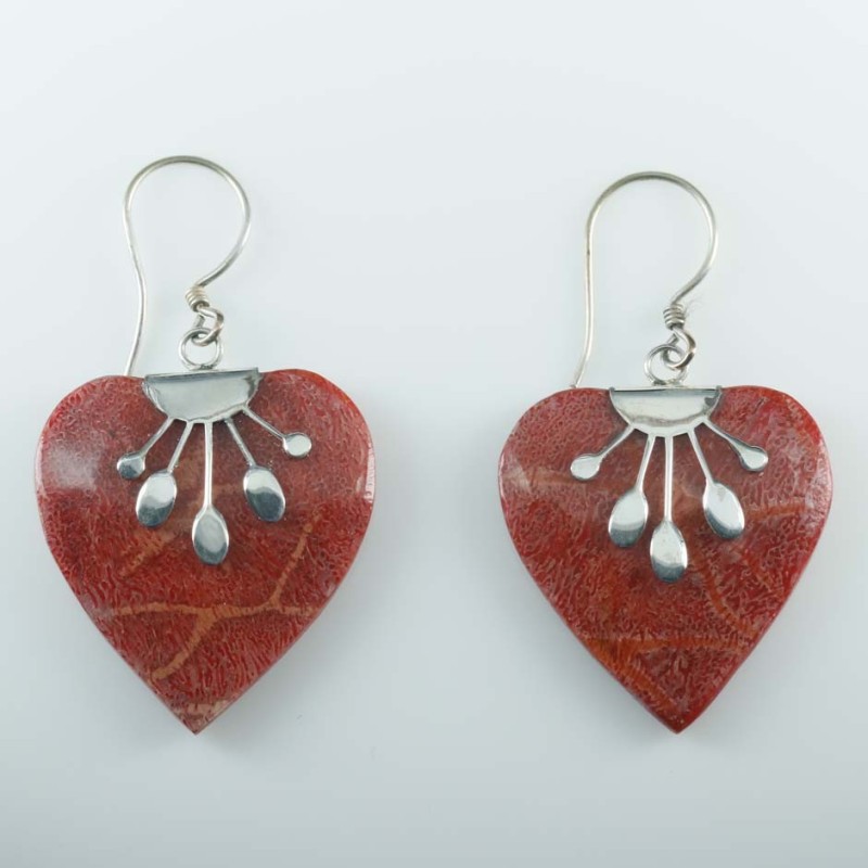Earring Heart Coral