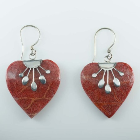 Earring Heart Coral
