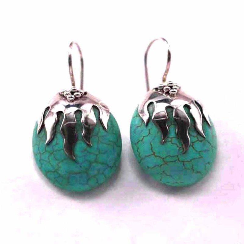 Earring Oval Turquoise