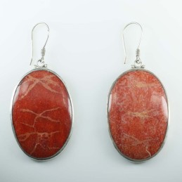 Earring Oval Coral