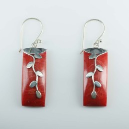 Earring Rectangle Coral