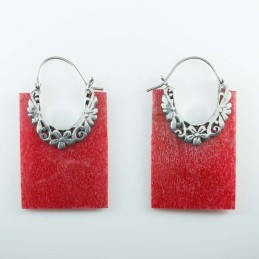 Earring Hand Fan Coral