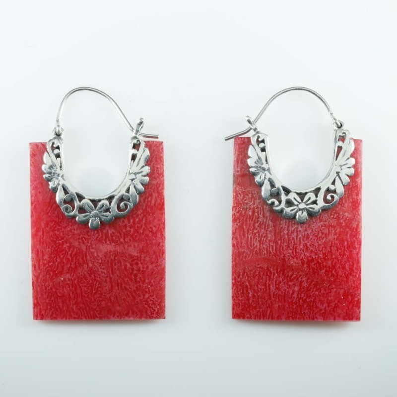 Earring Hand Fan Coral