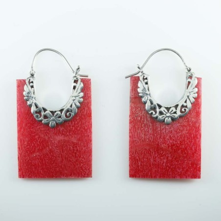 Earring Hand Fan Coral