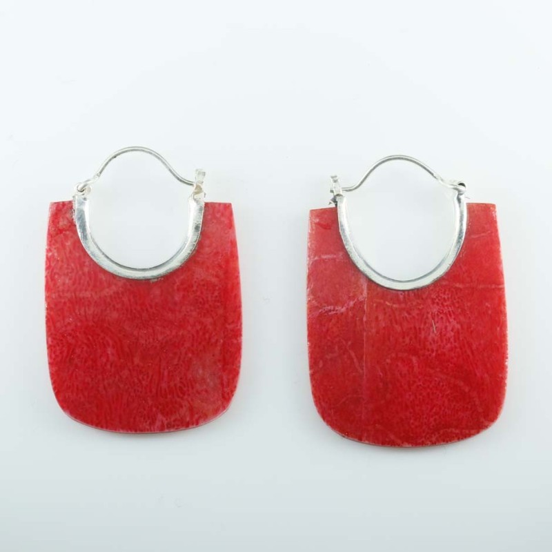 Earring Hand Fan Coral