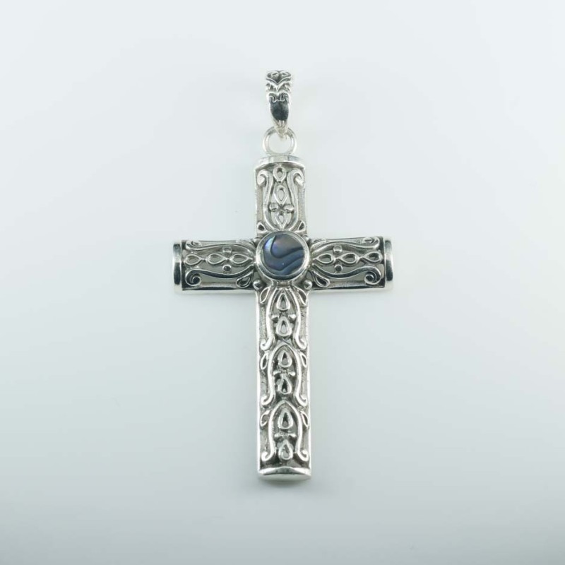 Pendant Cross 29x49mm.Abalon Shell