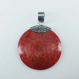 Pendant Round 30mm. Coral