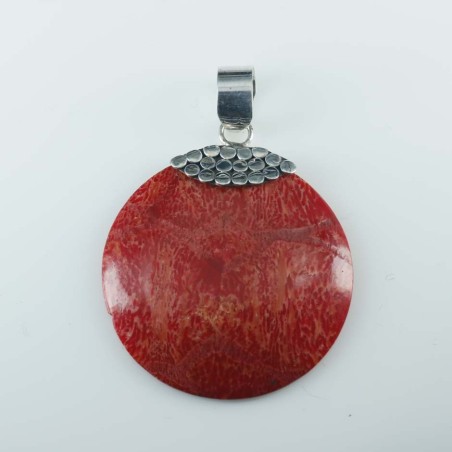 Pendant Round 30mm. Coral