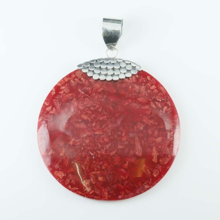 Pendant Round 40mm. Coral