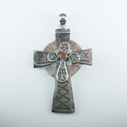 Pendant Cross Black MOP Shell