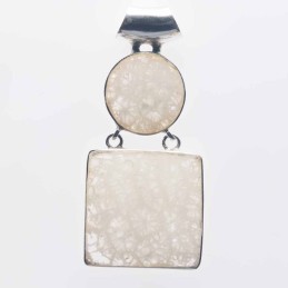 Pendant Square 15mm. 21mm. White Color Coral