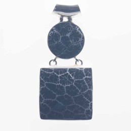 Pendant Square 15mm. 21mm. Black Color Coral
