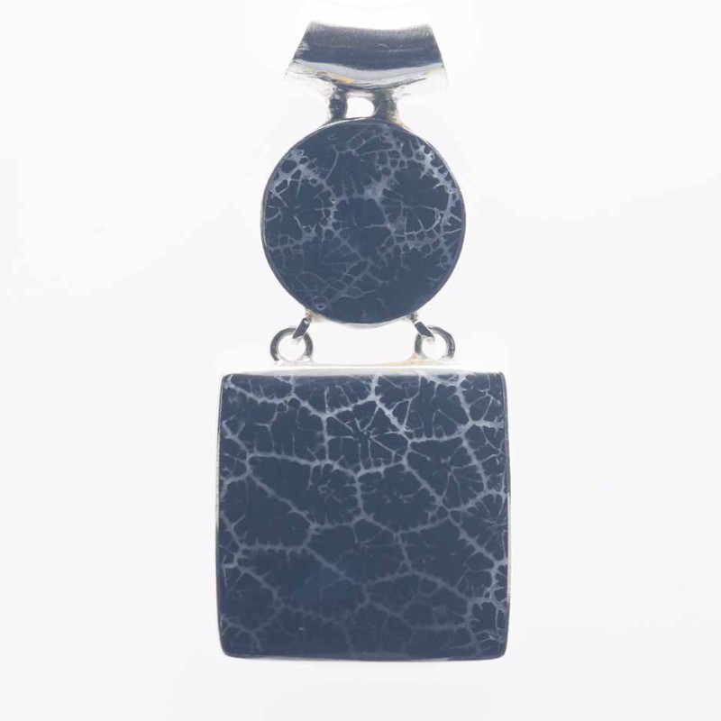 Pendant Square 15mm. 21mm. Black Color Coral