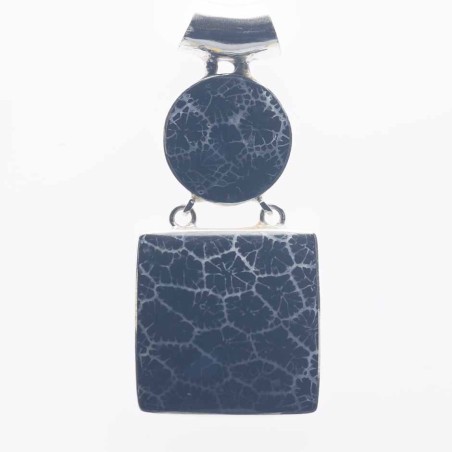 Pendant Square 15mm. 21mm. Black Color Coral