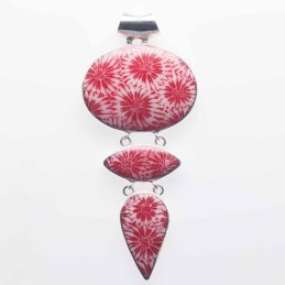 Pendant Oval 30x71mm. Coral