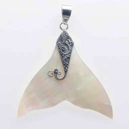 Pendant Whale Tail 38x41mm. Mother Of Pearl