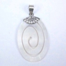 Pend Oval Spiral MOP Shell