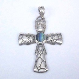 Pend. Cross Abalon Shell