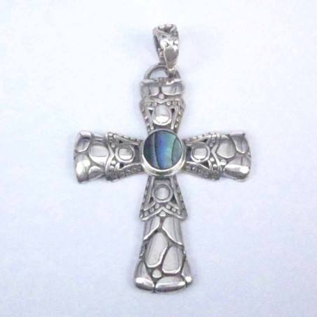 Pend. Cross Abalon Shell