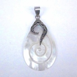 Pend. Drop Spirals MOP Shell