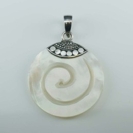 Pend. Round Spiral MOP Shell