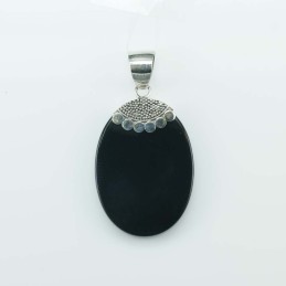 Pendant Round Black Stone